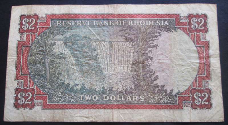 1979 Rhodesia Banknote Two Dollars Serial Nr K170 798664