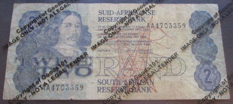 Two Rand Republic of South Africa Serial Nr AA4703359