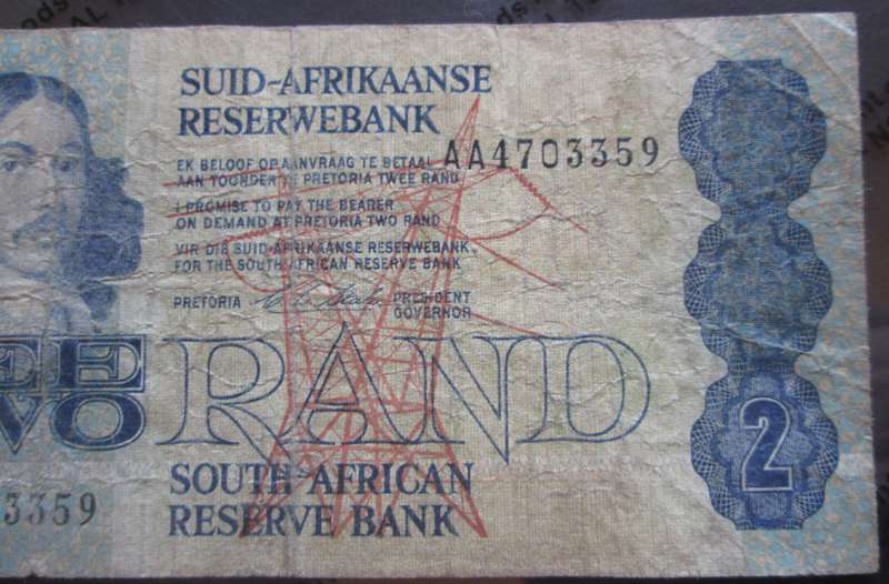 Two Rand Republic of South Africa Serial Nr AA4703359