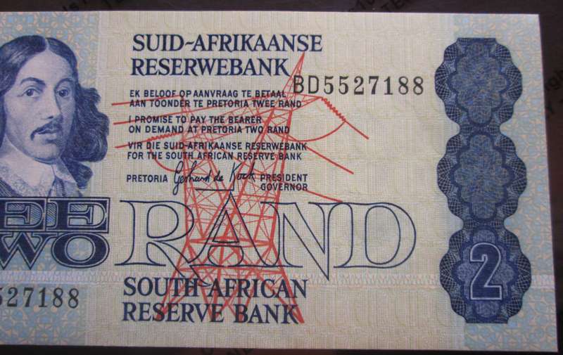 Two Rand Republic of South Africa Serial Nr BD5527188