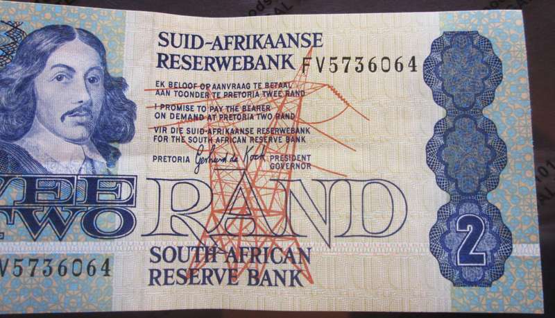 Two Rand Republic of South Africa Serial Nr FV5736064