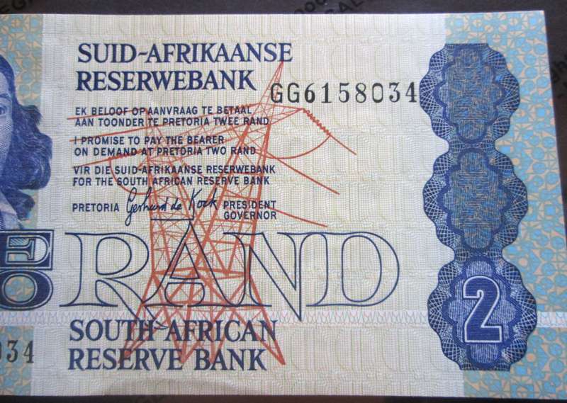 Two Rand Republic of South Africa Serial Nr GG6158034
