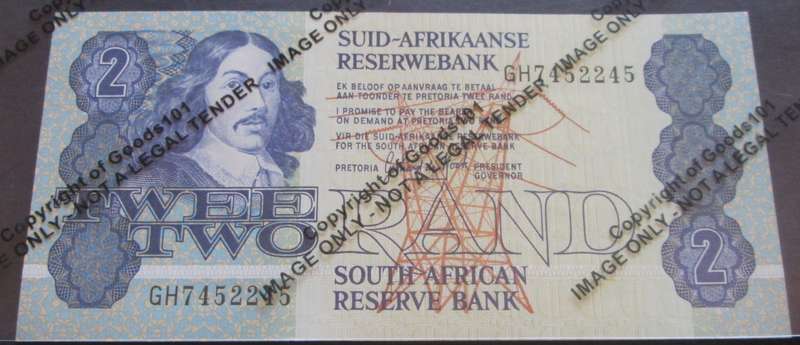 Two Rand Republic of South Africa Serial Nr GH7452245