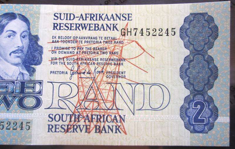 Two Rand Republic of South Africa Serial Nr GH7452245
