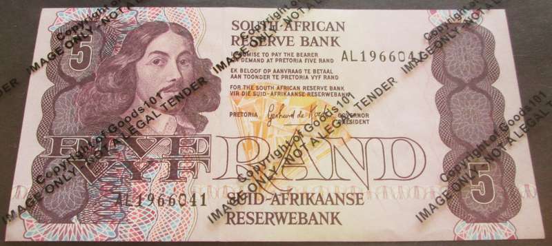 Five Rand Republic of South Africa Serial Nr AL1966041