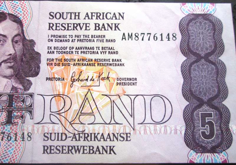 Five Rand Republic of South Africa Serial Nr AM8776148