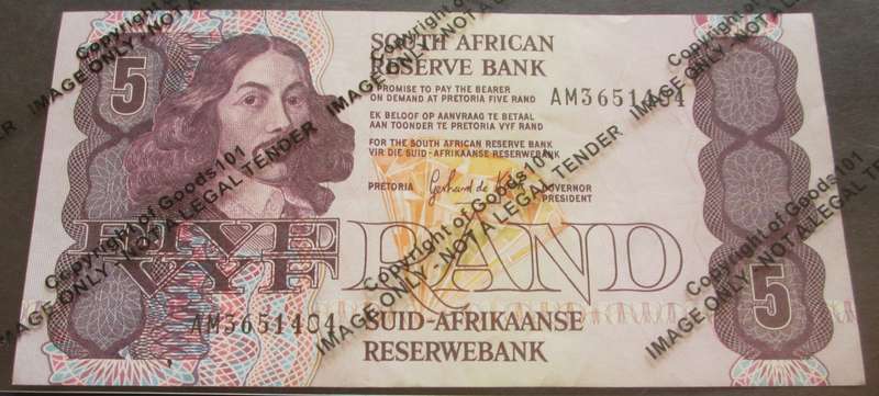 Five Rand Republic of South Africa Serial Nr AM3651404