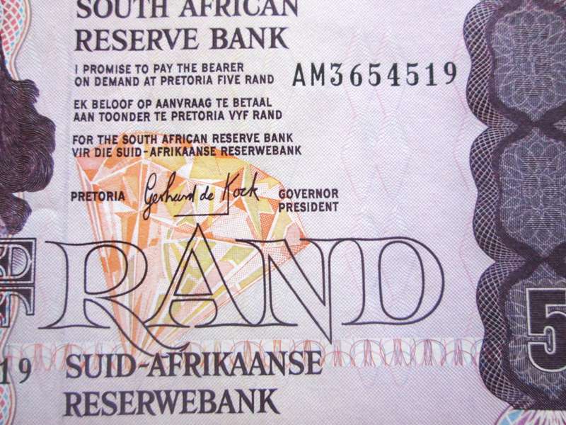 Five Rand Republic of South Africa Serial Nr AM3654519