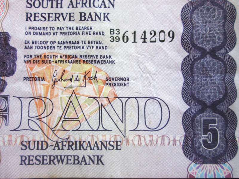 Five Rand Republic of South Africa Serial Nr B3 39 614209