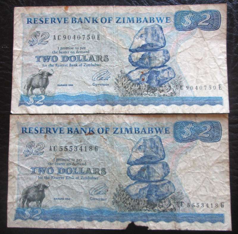 1994 Two Dollars Zimbabwe