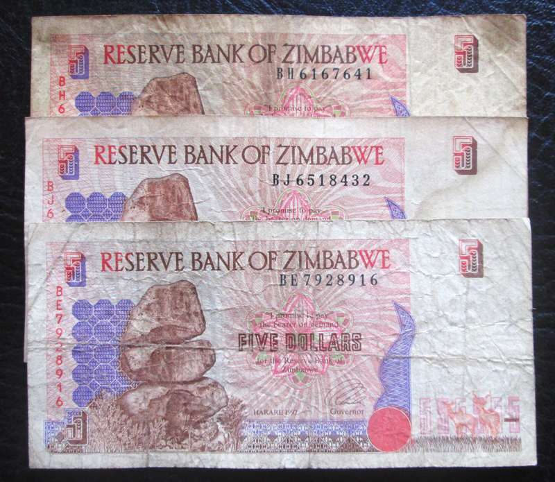 1997 Five Dollars Zimbabwe