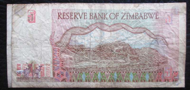 1997 Five Dollars Zimbabwe