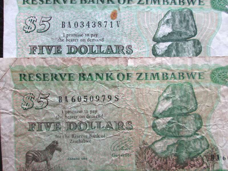 1994 Five Dollars Zimbabwe