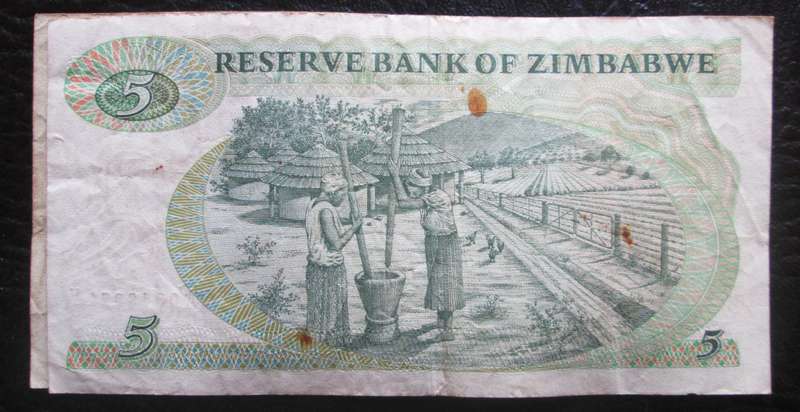 1994 Five Dollars Zimbabwe