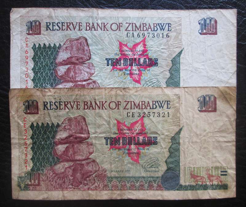 1997 Ten Dollars Zimbabwe
