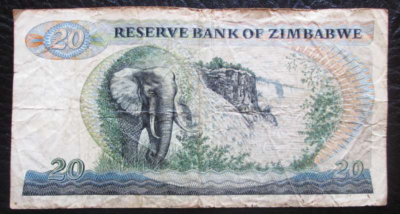 1983 Twenty Dollars Zimbabwe No DA4514466H