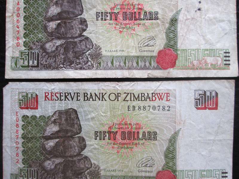 1994 Fifty Dollars Zimbabwe