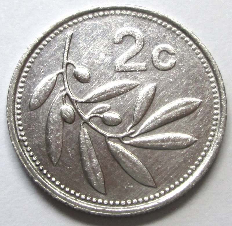 1991 Malta 2 Cents