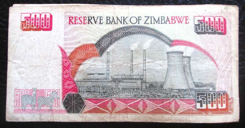 2001 Zimbabwe 500 Hundred Dollars