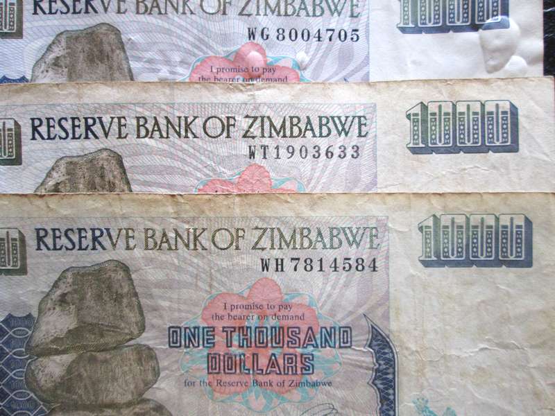 1000 Dollars Zimbabwe 2003