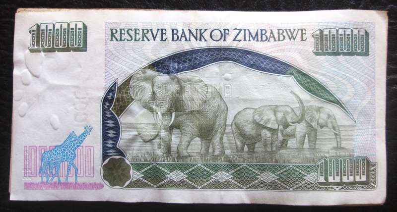 1000 Dollars Zimbabwe 2003