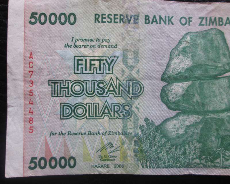2008 Zimbabwe 50 000 Dollars No AC7354485