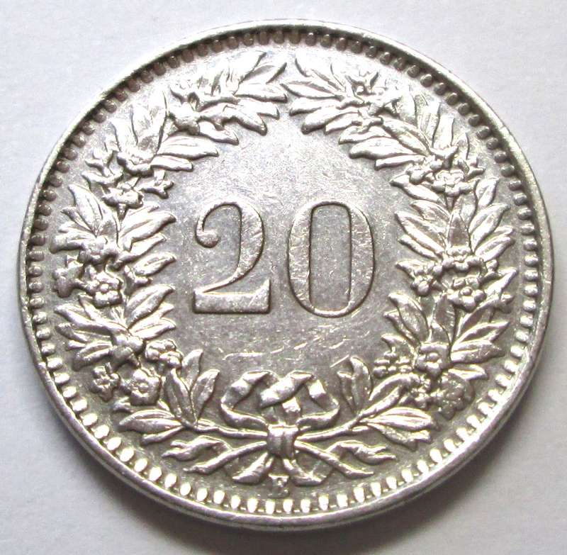 1964 Switzerland 20 Rappen