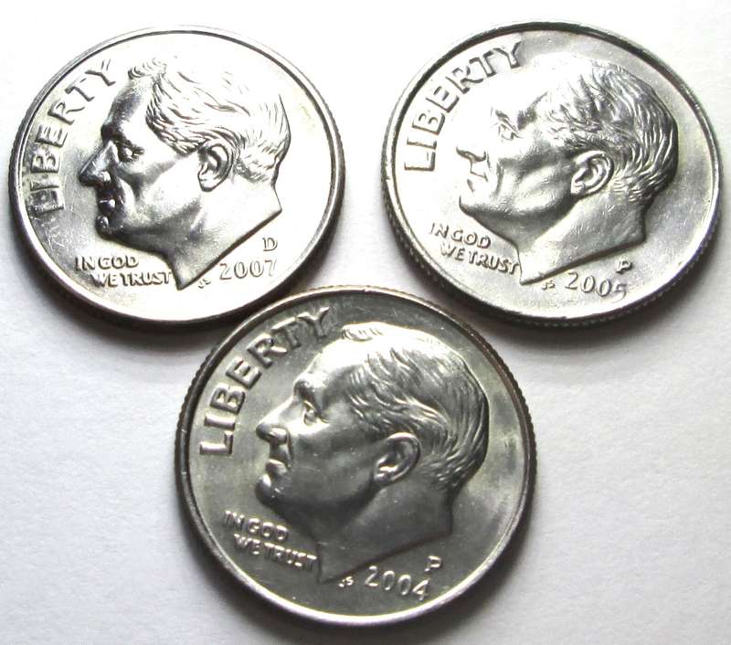 1 Dime United States of America 2004 + 2005 + 2007