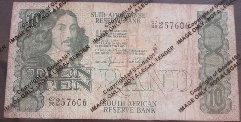 Ten Rand Republic of South Africa Serial Nr C7 36 257606