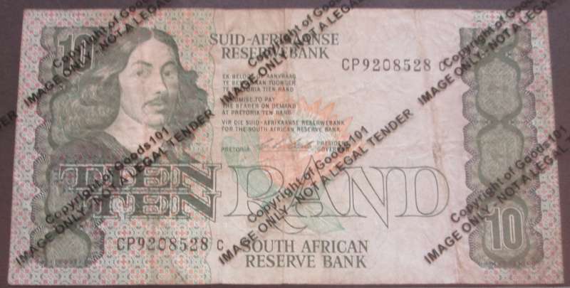 Ten Rand Republic of South Africa Serial Nr CP9208528C