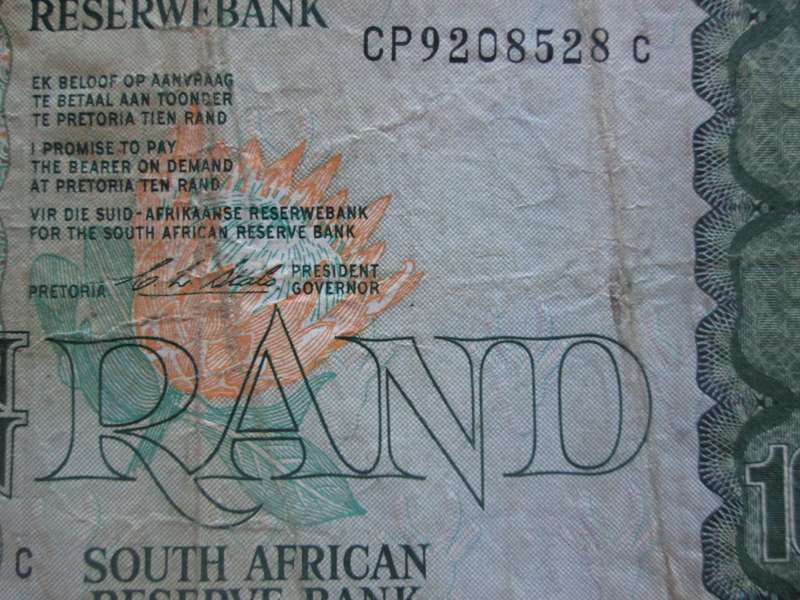 Ten Rand Republic of South Africa Serial Nr CP9208528C