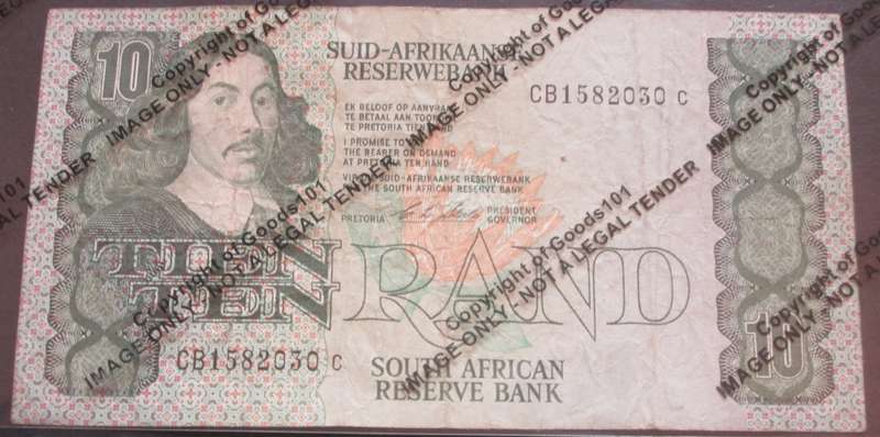 Ten Rand Republic of South Africa Serial Nr CB1582030C