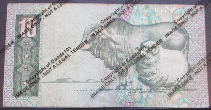 Ten Rand Republic of South Africa Serial Nr CB1582030C