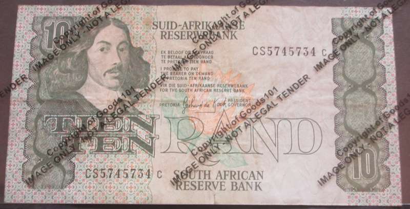 Ten Rand Republic of South Africa Serial Nr CS5745734C
