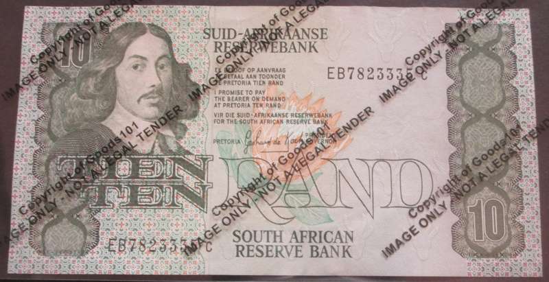 Ten Rand Republic of South Africa Serial Nr EB7823335C