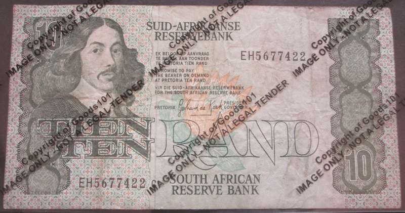 Ten Rand Republic of South Africa Serial Nr EH5677422C