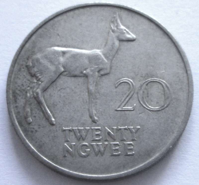 1972 Zambia 20 Ngwee