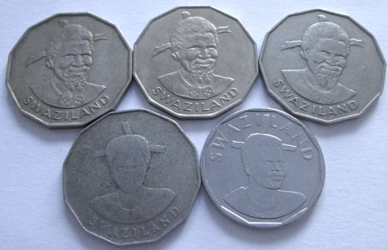 50 Senti Swaziland 1974 + 1975 + 1981 + 1986 + 2015