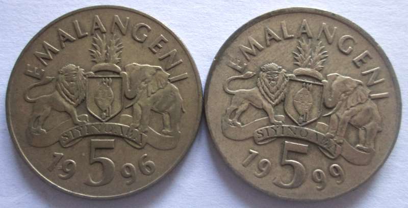 5 Emalangeni Swaziland 1996 + 1999