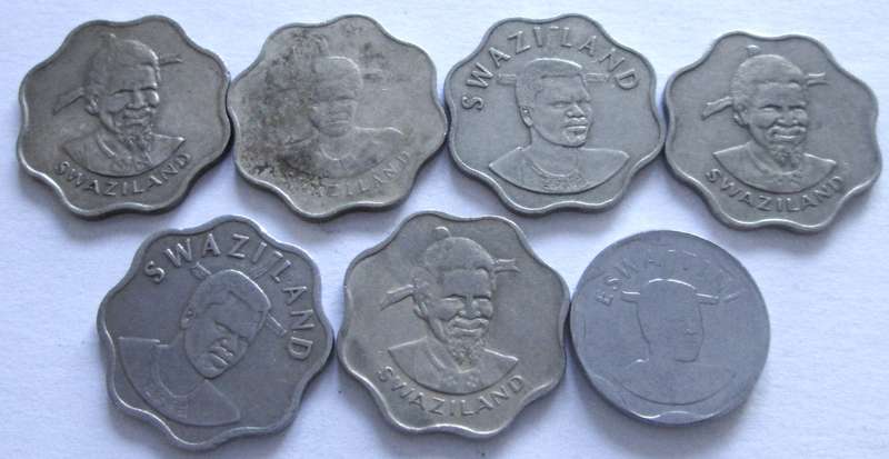 10 Cents Swaziland 1974 + 1975 + 1979 + 1986 + 2000 + 2005 + 2018