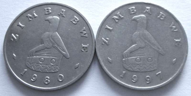 1 Dollar Zimbabwe 1997 + 1980