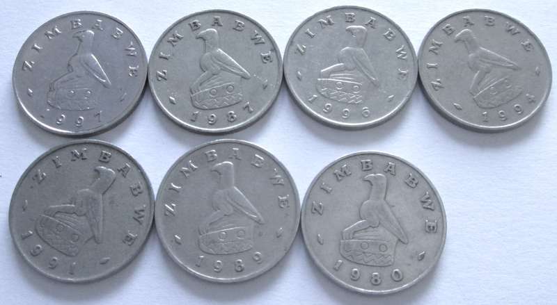 20 Cents Zimbabwe 1980+ 1987 + 1989 + 1991 + 1994 + 1996 + 1997