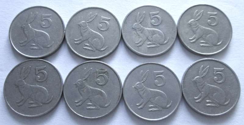5 Cents Zimbabwe 1980+ 1982 + 1983 + 1988 + 1990 + 1991 + 1995 + 1996