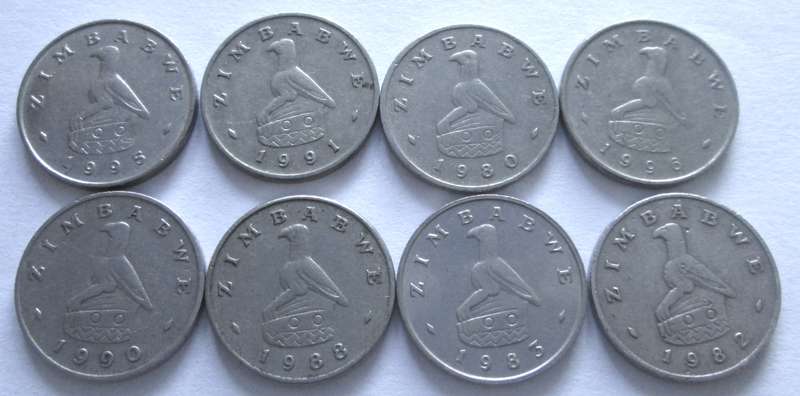 5 Cents Zimbabwe 1980+ 1982 + 1983 + 1988 + 1990 + 1991 + 1995 + 1996