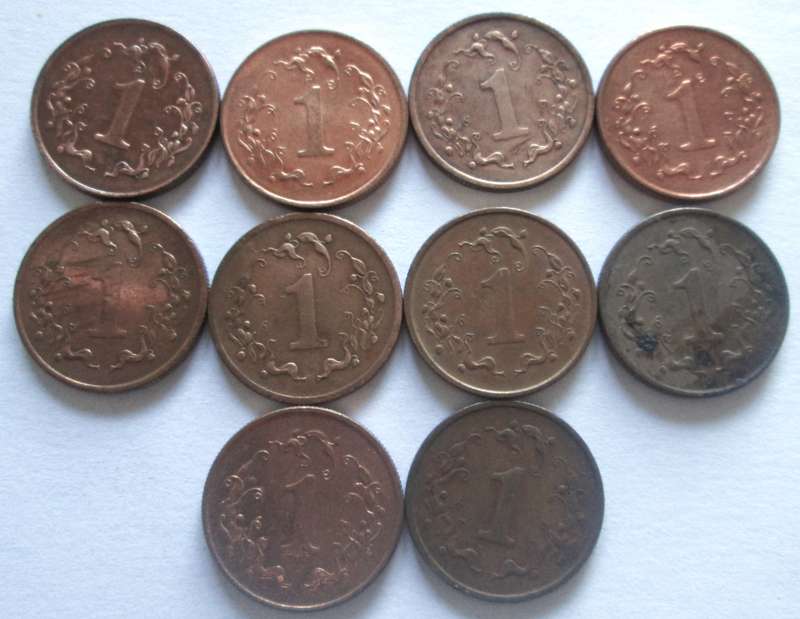 1 Cents Zimbabwe 1980+ 1982 + 1983 + 1988 + 1989 + 1991 + 1994 + 1995 + 1997 + 1999