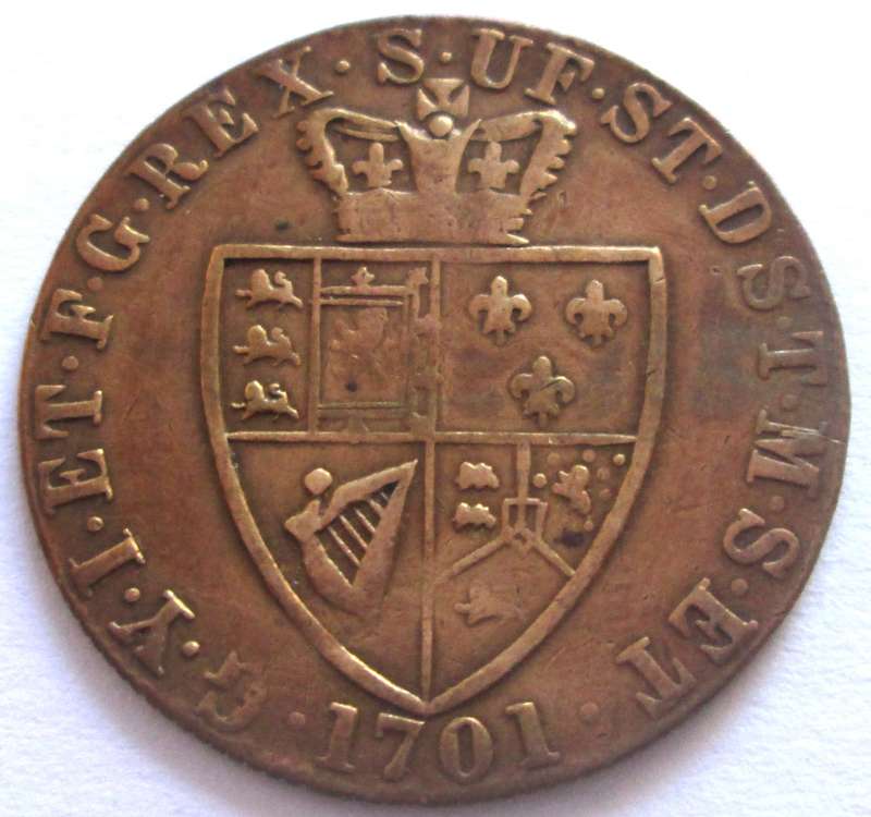 1701 George III Spade Half Guinea Gaming Token