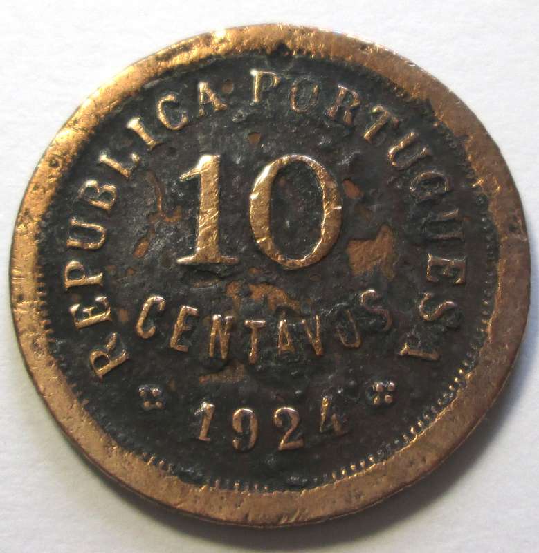 1924 Portugal 10 Centavos