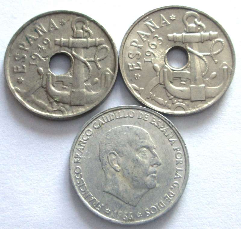 50 Centimos Spain 1949 + 1963 + 1966