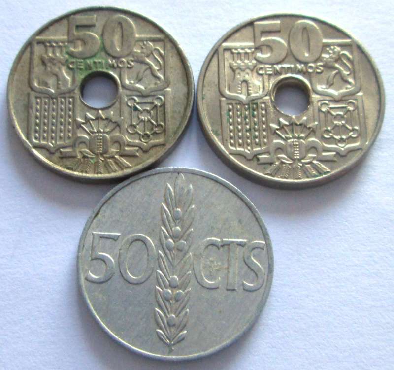 50 Centimos Spain 1949 + 1963 + 1966