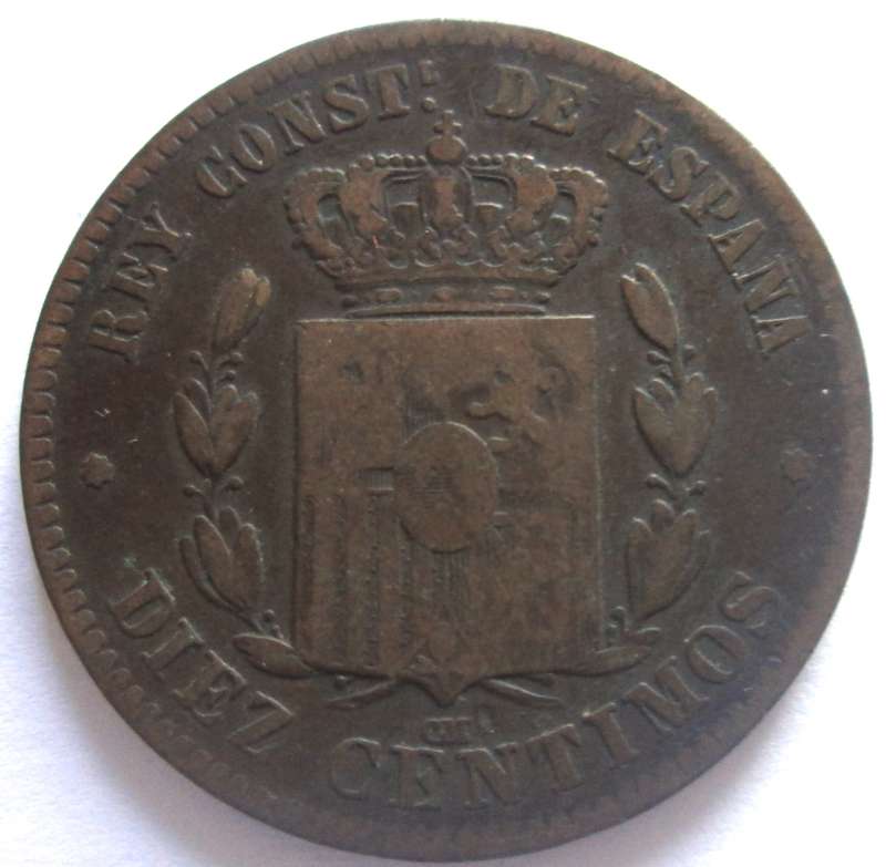 1877 Spain 10 Centimos